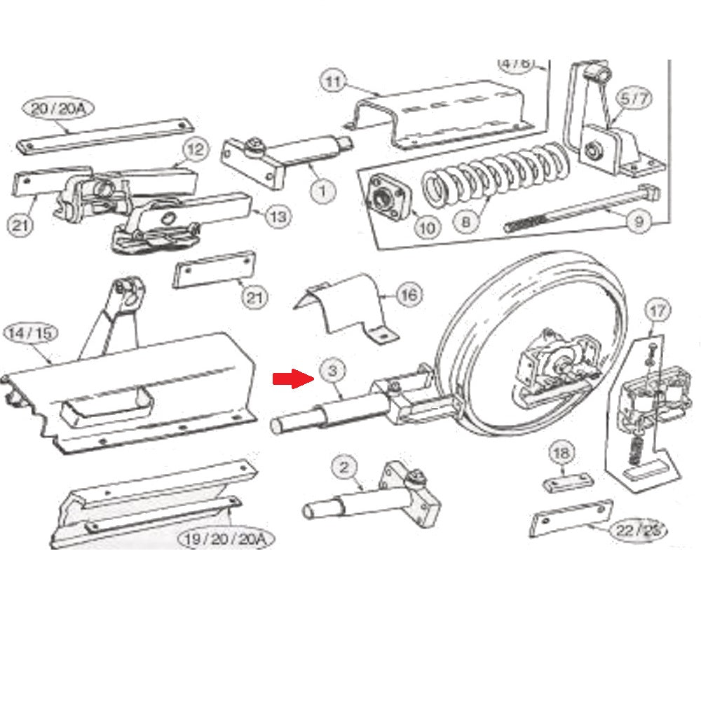 R51909 Track Adjuster Assembly Fits Case 450B 450C 455 455B 455C