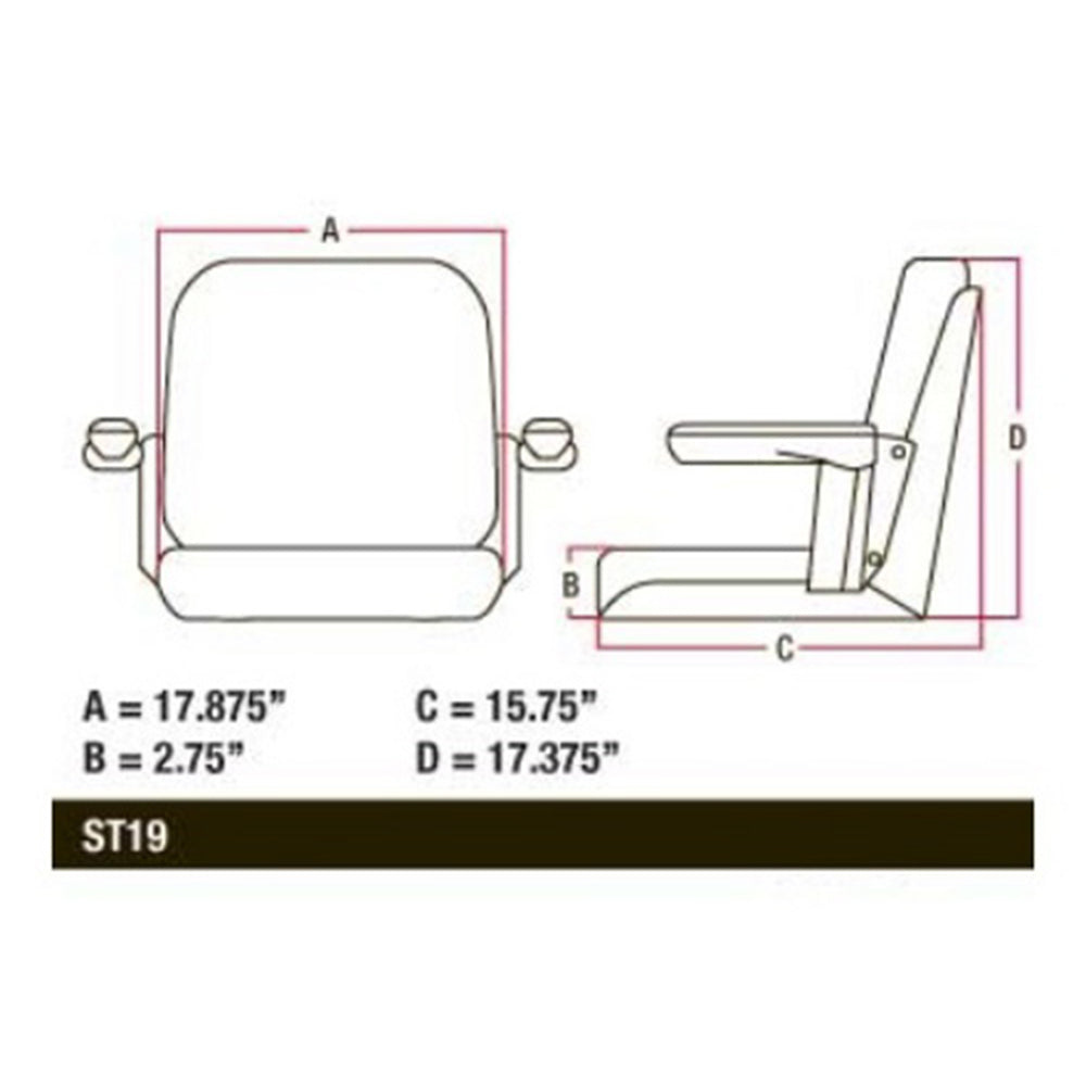 CS140-1V Seat With Flip Up Arms Fits Case IH A B H M 200 300 400 560 600 730 830