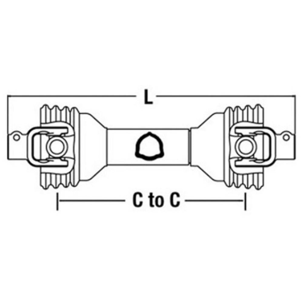 40" Complete Economy PTO Driveline 1-3/8" x 6 Spline QD Both Ends 14006340-ECON