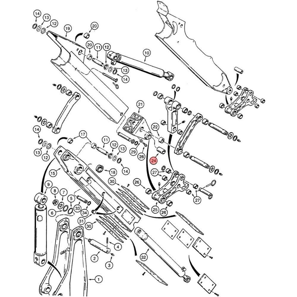 307186A1 Arm to Coupler Pivot Bushing Fits Case 580K 580SK 580SL 580M 580SM