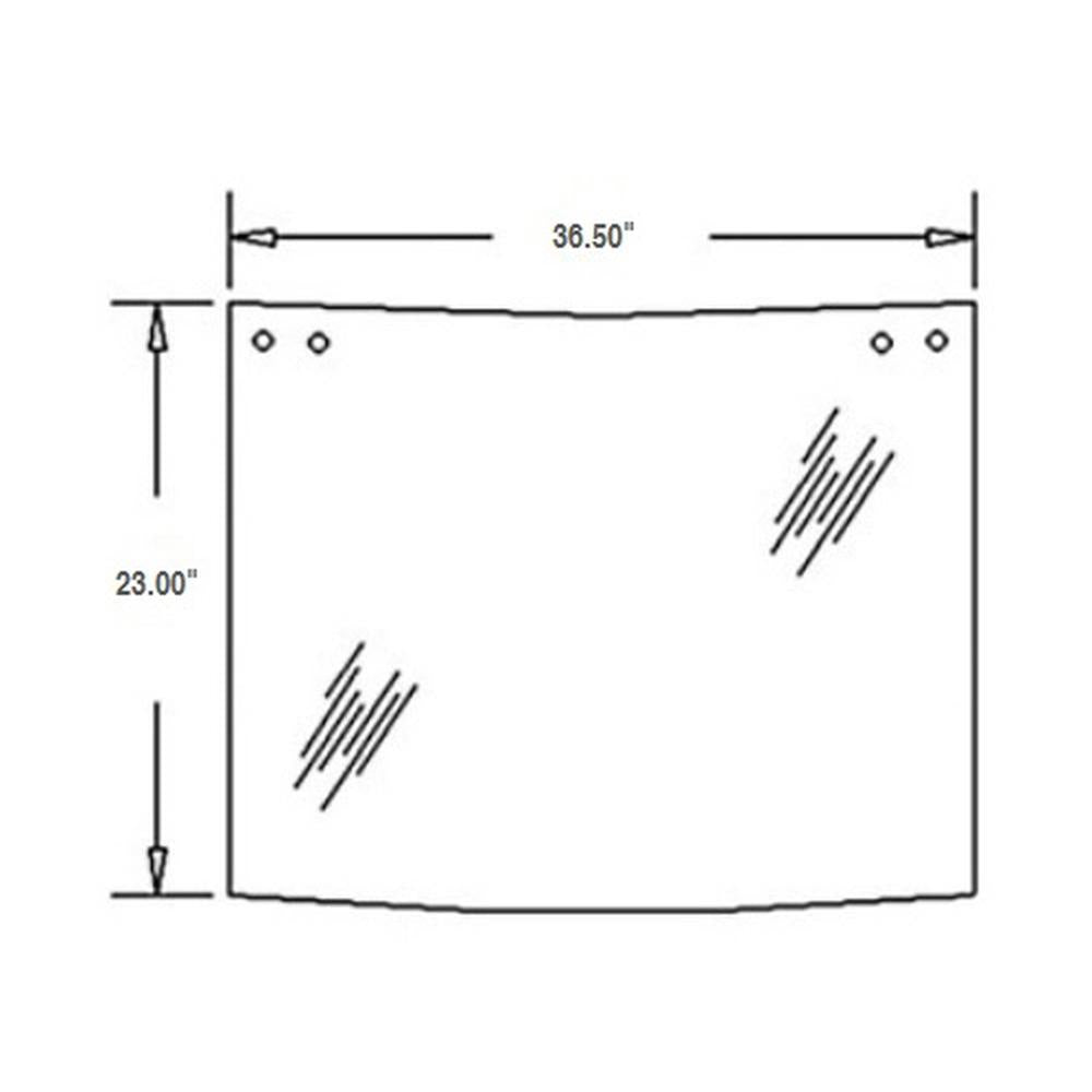 D129967 Fits Case IH Upper Rear Glass for Models 570LXT, 570MXT, 580K, 580L, 580