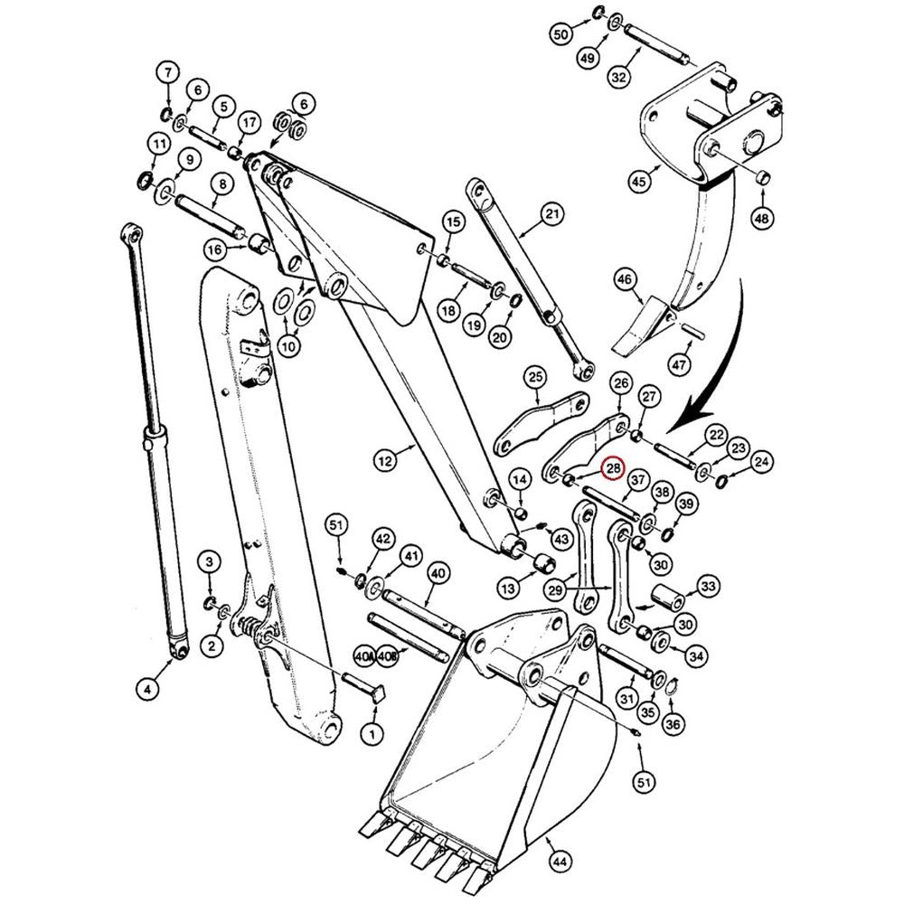 D32789 Bushing Fits Case 480D, 480E Bucket Linkage Parts