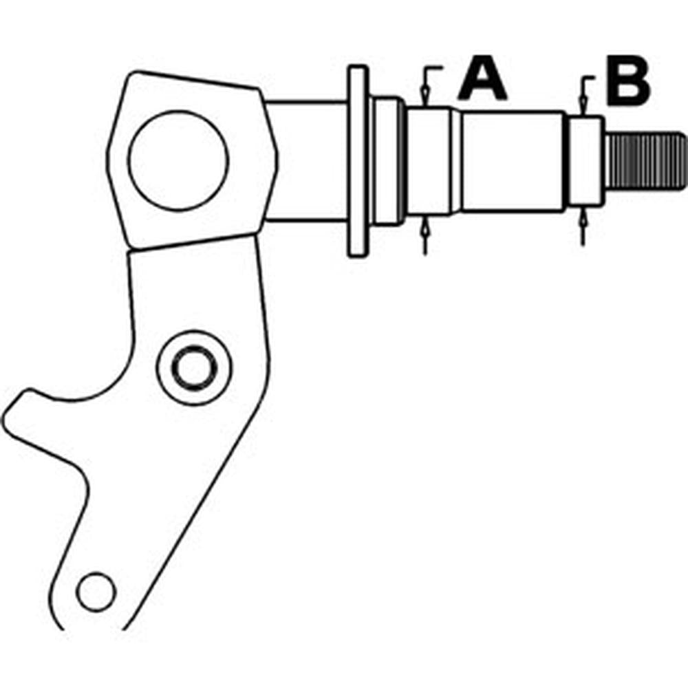 D86343 Spindle, R/H For Steel Axle Fits (PV435 & PV436 will also work on rear ax