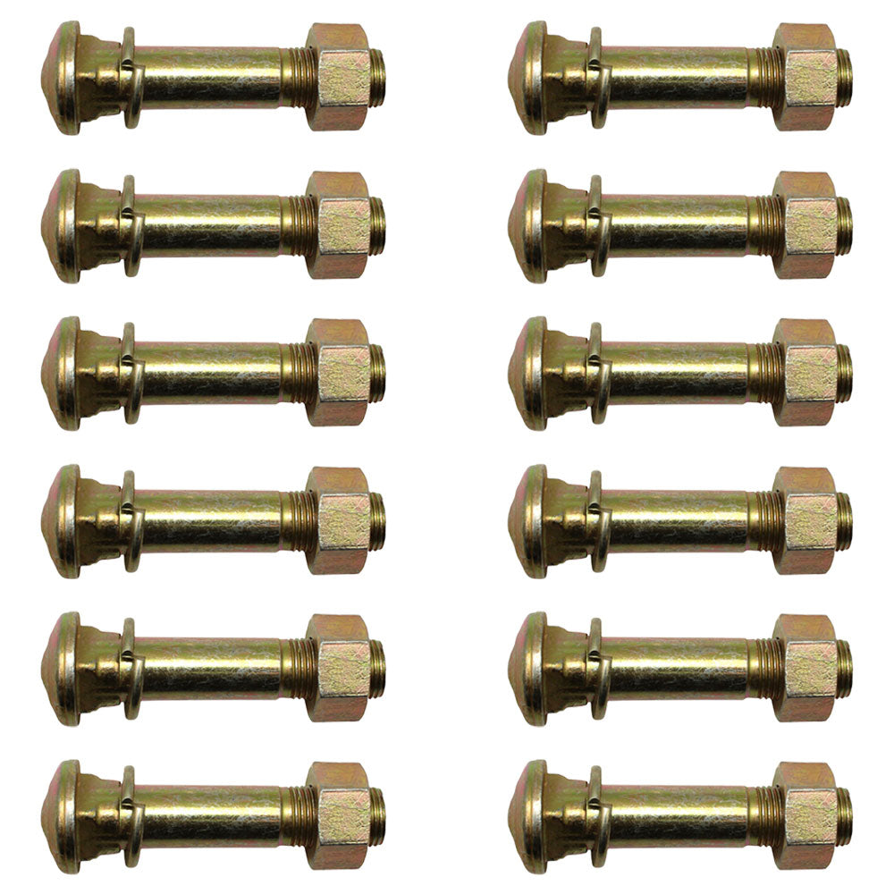 Qty 12: Wheel Stud w/ Washer & Nut  Fits Allis Chalmers Replaces D9NN1N012CA