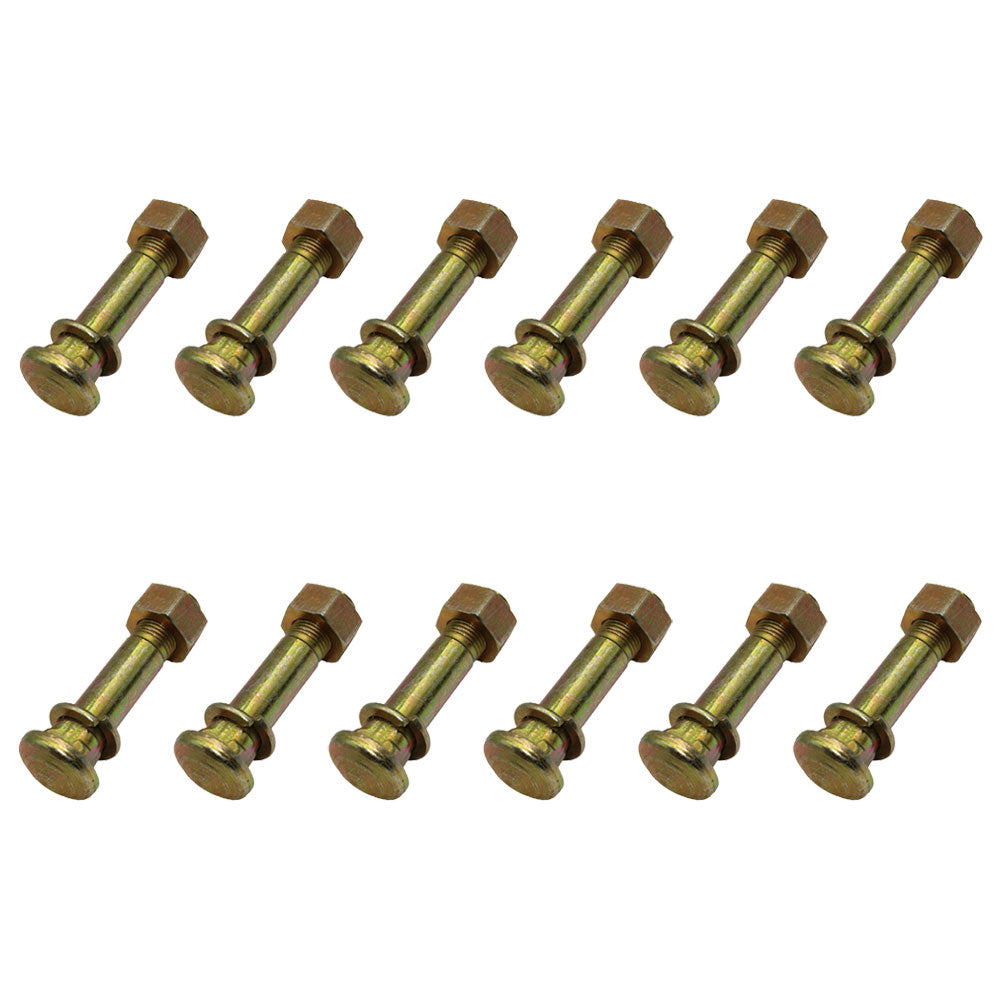 Qty 12: Wheel Stud w/ Washer & Nut  Fits White Replaces D9NN1N012CA