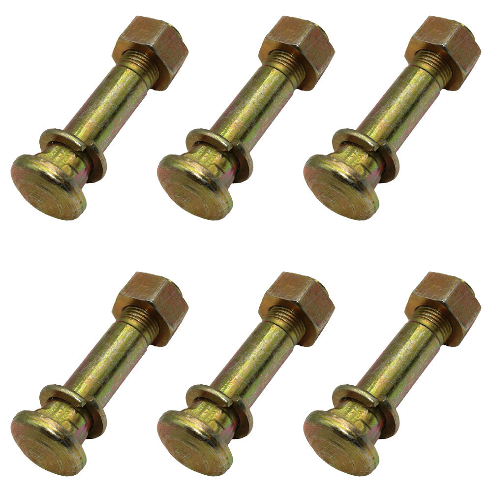 Qty 6: Wheel Stud w/ Washer & Nut Fits White Replaces D9NN1N012CA