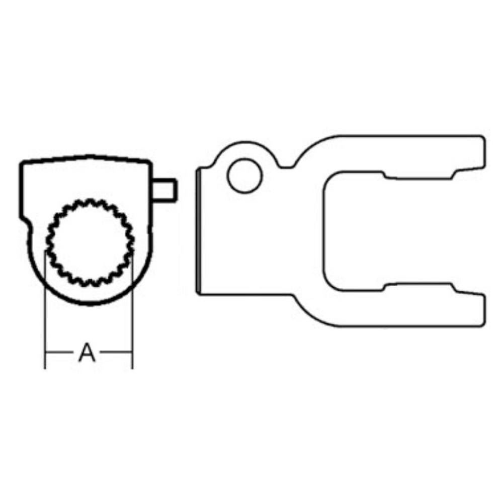 BP510027752 New Bondioli & Pavesi 100 660 QD Tractor Yoke with 1 1/8" Hex Bore