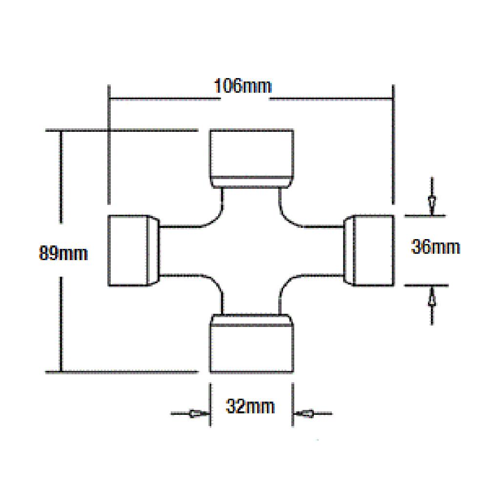 Walterscheid CV PTO Driveline Cross Kit Ujoint for WWE WWZ Series 2580 W334109-A
