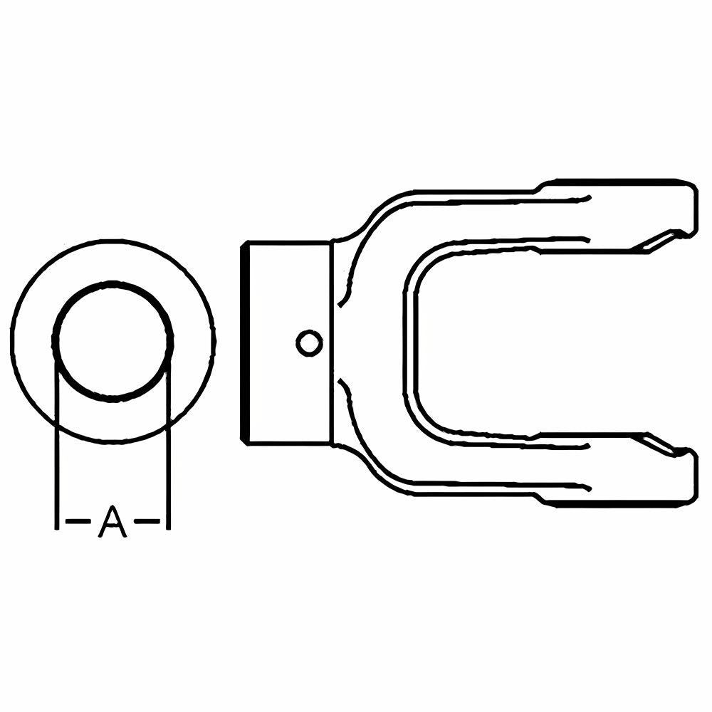 D358026 New Domestic Implement Yoke Round Bore w/ Keyway & Set Screw 35 Series