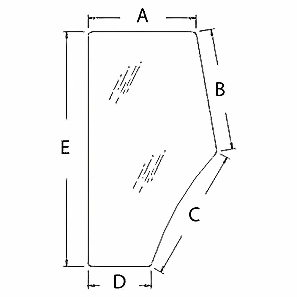 E9NN94032N18BB LH Door Glass Fits Ford/New Holland Tractor 5610 6640 7740 7