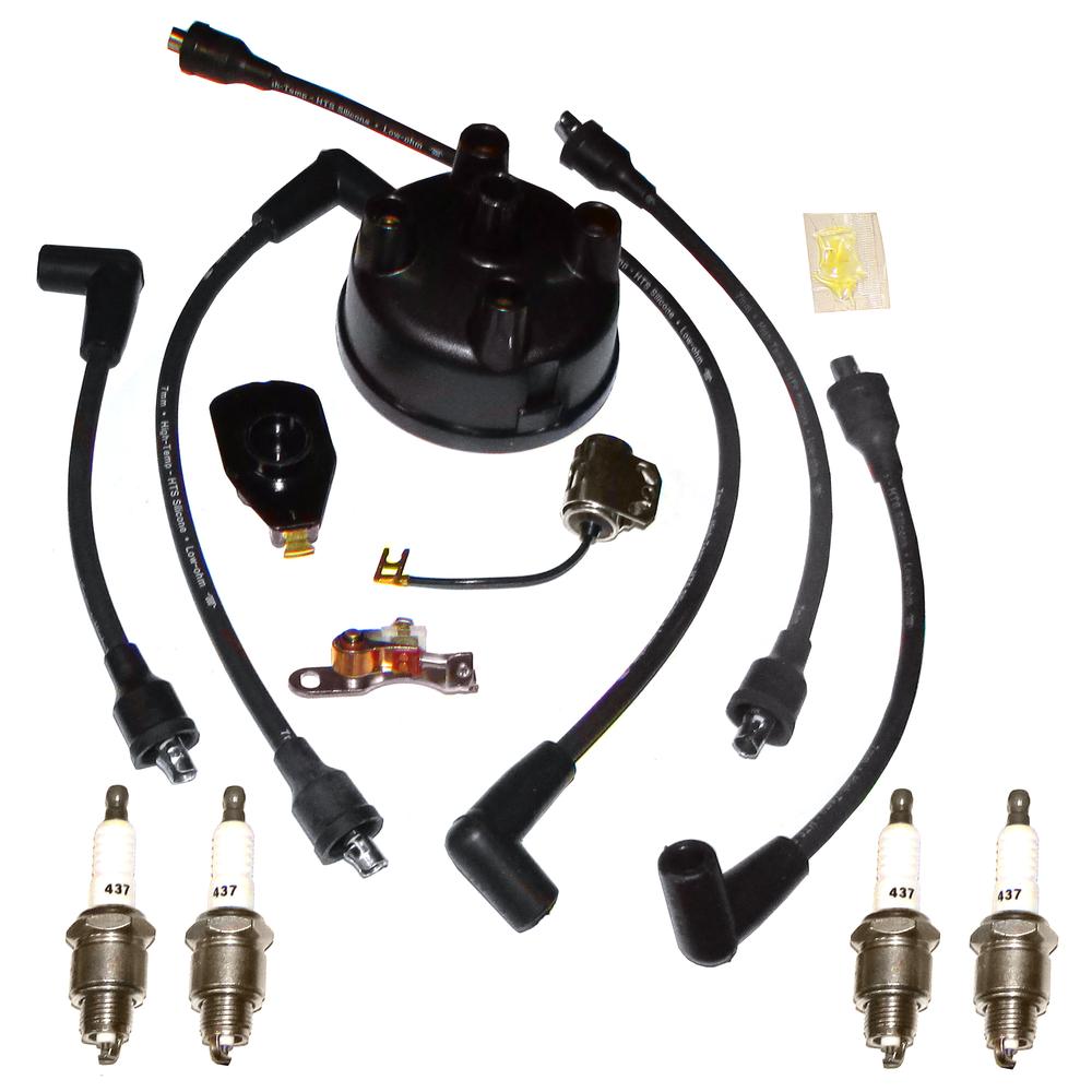 Tractor Tune up kit Cap Points Rotor Plugs & Wires Fits Ford NAA 600 601 800 801