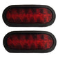 Qty 2: 6" Red Oval LED Light Kit
 Fits Universal Products Replaces T66-RR0T-1