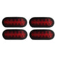 (4) Trailer Truck LED Sealed RED 6" Oval Stop/Turn/Tail Light