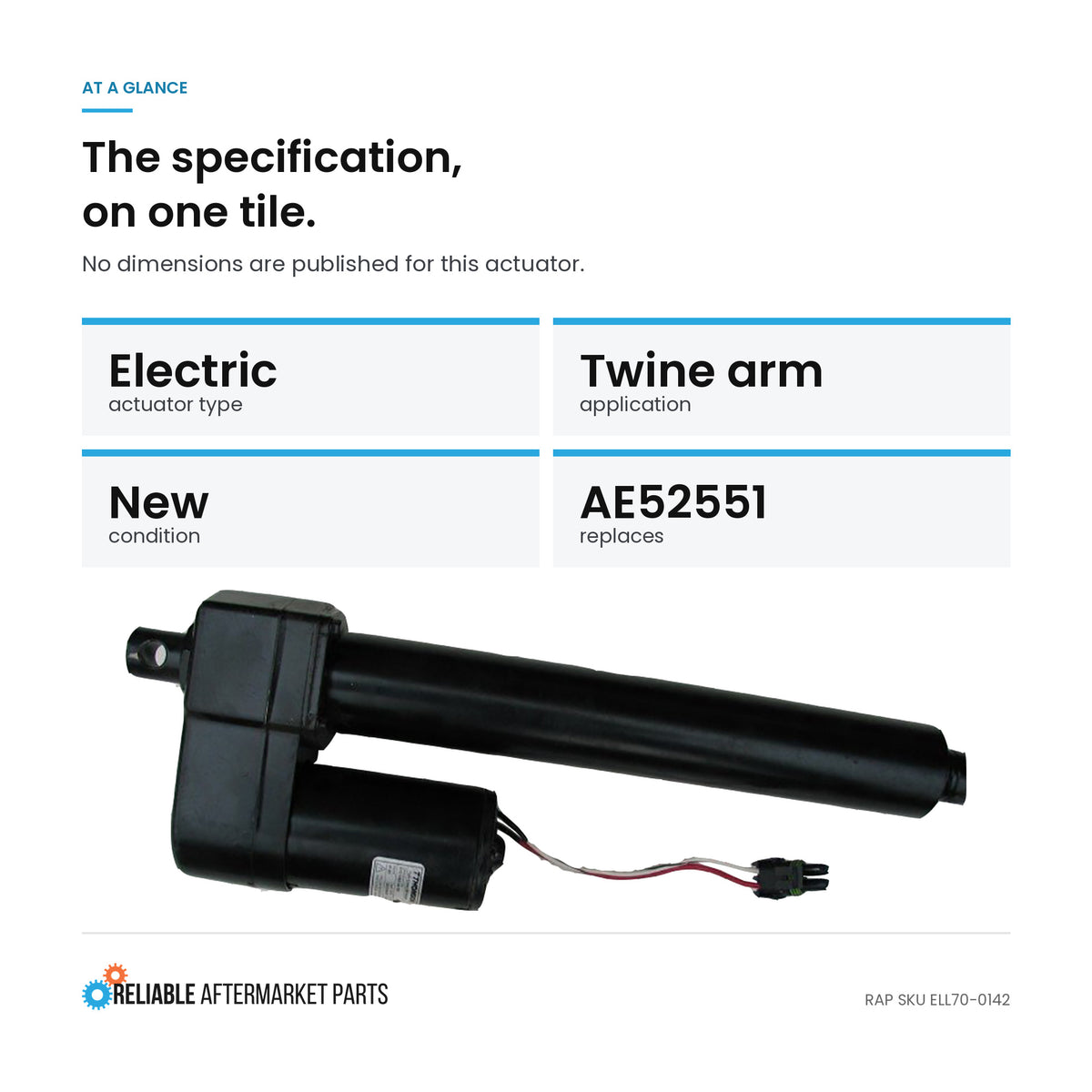 AE52551 Electric Twine Arm Actuator Fits John Deere Baler 456 457 467 546 566 59