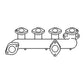 Dual Outlet Manifold w/Plates Fits Case/International Harvester Replaces A182084