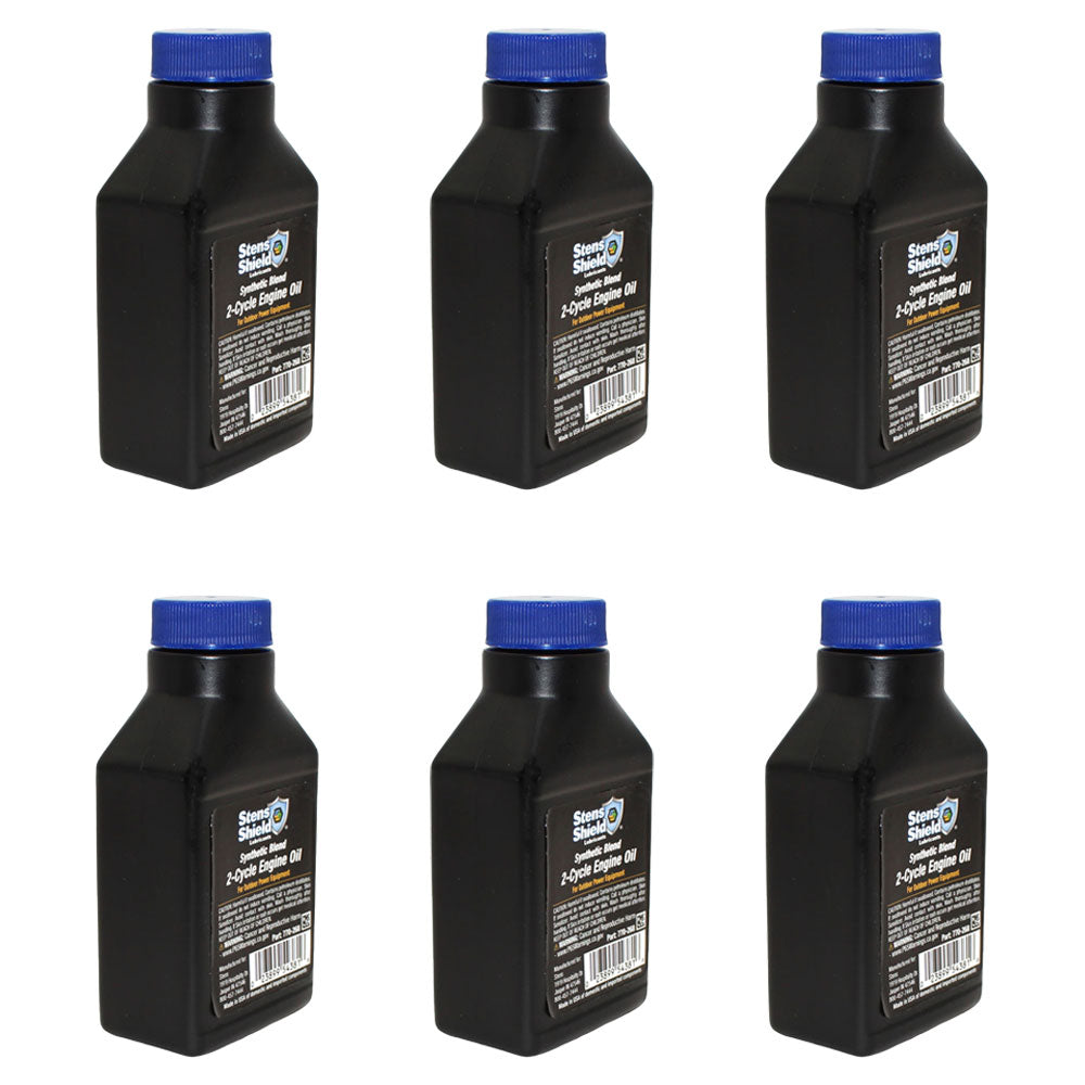 (6) New Aftermarket Replacement 2.6 oz Bottles Of 2-Cycle Engine Oil