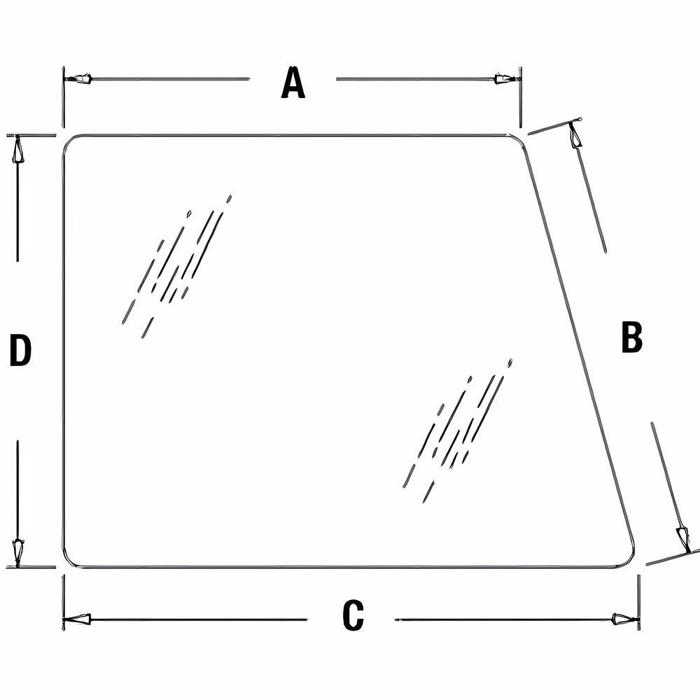F63307 RH Upper Window and Door Glass Fits Case-IH Tractor 1896 2094 2096