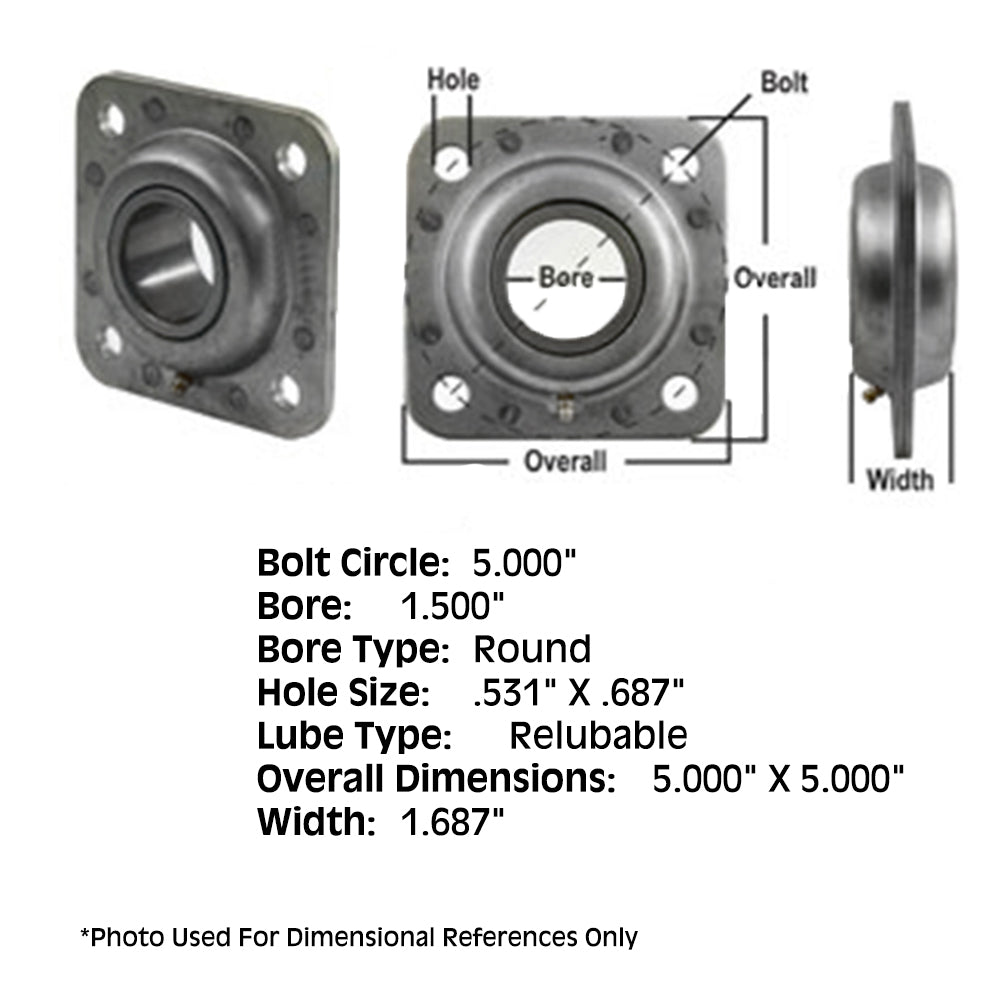 FD209REIMP New Flanged Disc Bearing Round Bore Fits Ford New Holland Tracto