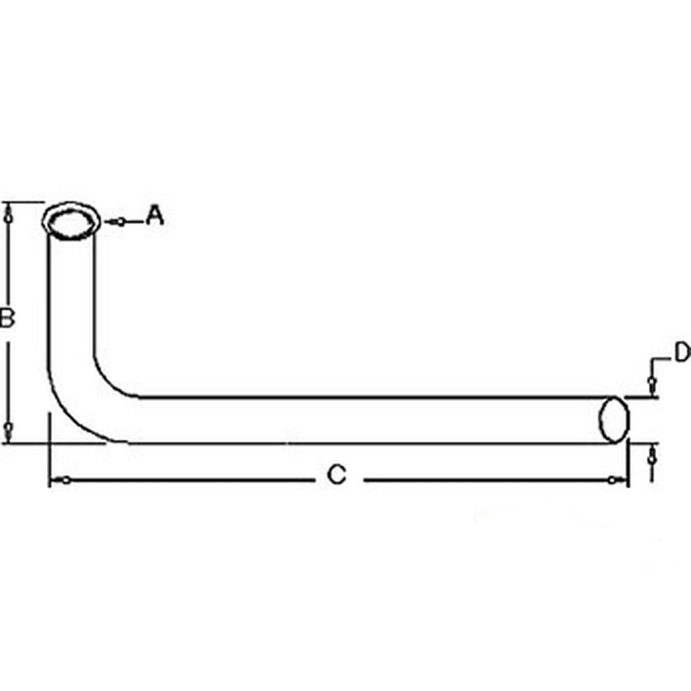 FDE180 Horizontal Exhaust Pipe Fits Ford/New Holland Tractor 2N 8N 9N FOE-1