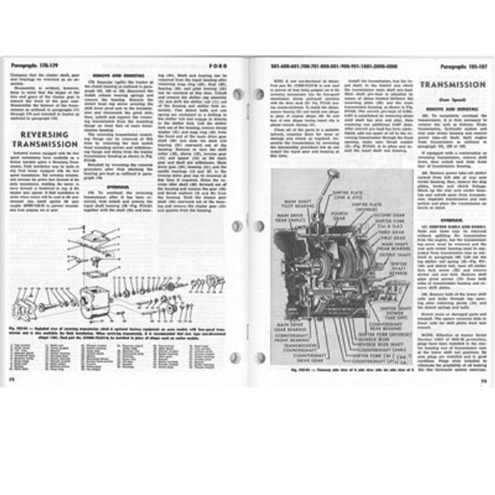 Tractor Repair Manual Fits Ford New Holland 600, 601, 700, 701, 800, 801