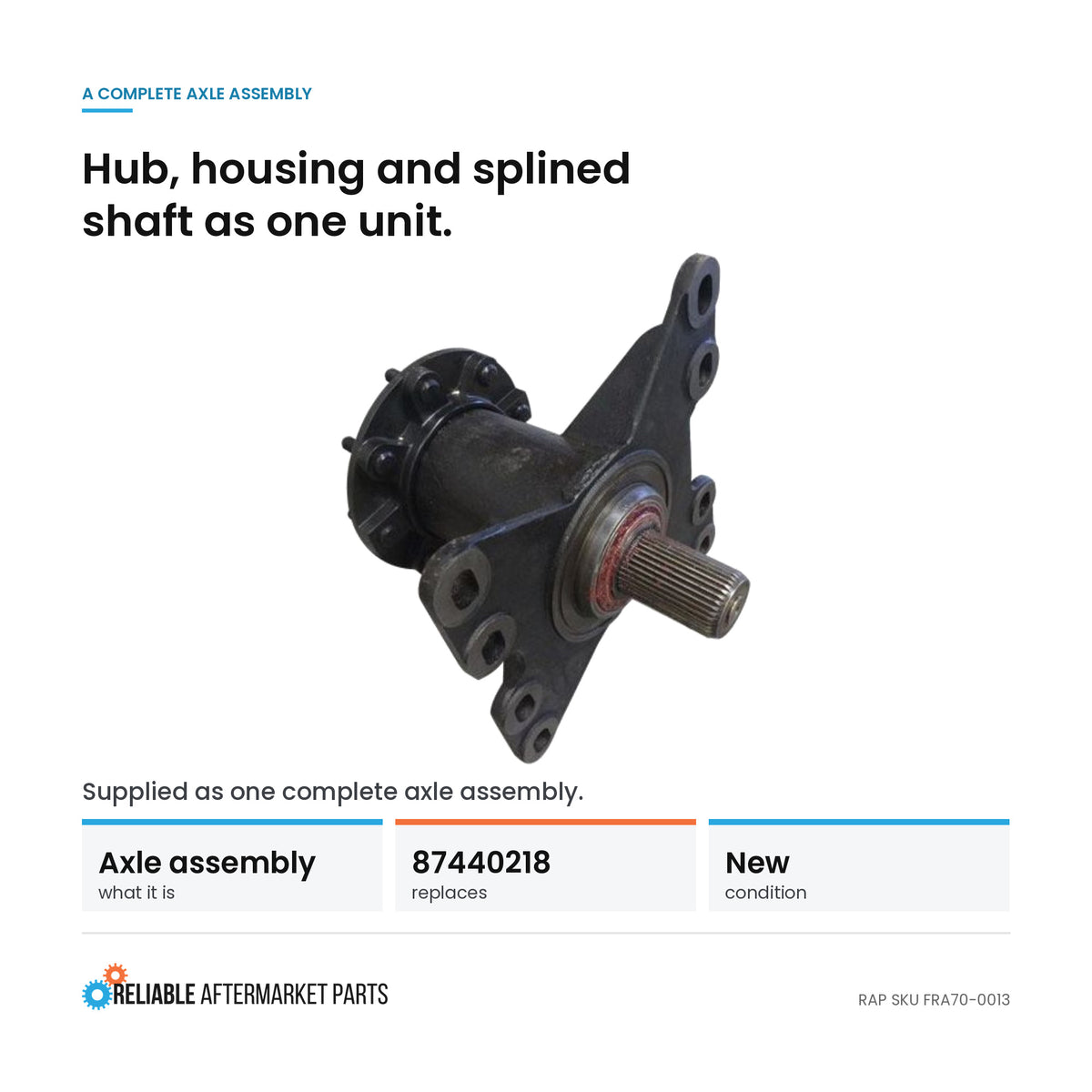 87440218 Axle Assembly Fits John Deere Fits Ford New Holland LS180 LS190 LX865