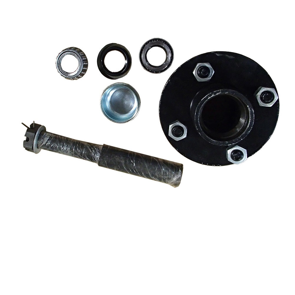 Trailer Axle Kit Assembly with 4 on 4" Bolt Idler Hub & 1" Round BT8 Spindle