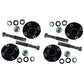 (Pack of 4) Trailer Axle Kit with Hubs, Spindles, Grease Seals, Caps & Bearings