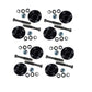 (Pack of 8) Trailer Axle Kit with Hubs, Spindles, Grease Seals, Caps & Bearings