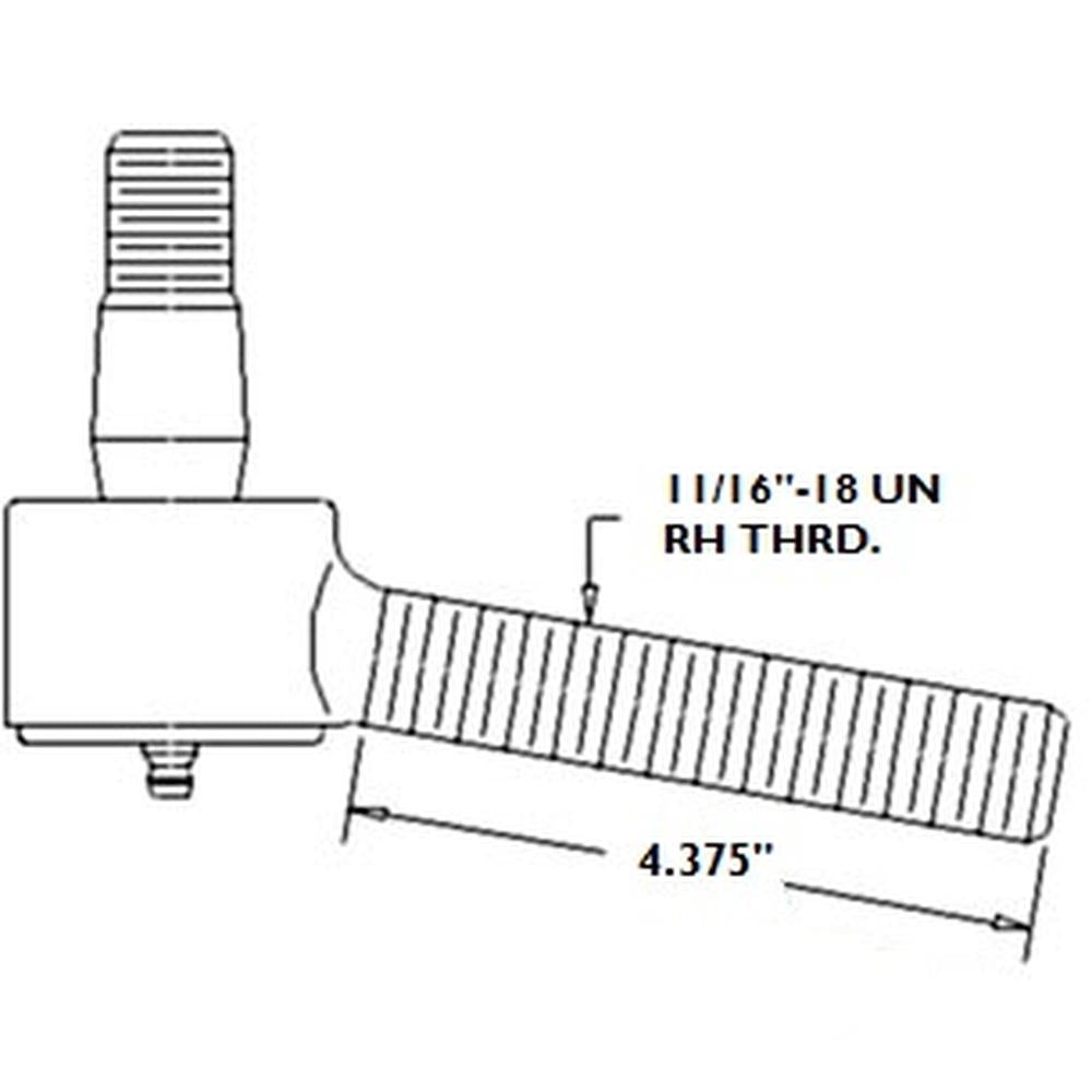 Tie Rod End Outer - Right Hand Fits Massey Ferguson 235 245 40 2200 1032715M91