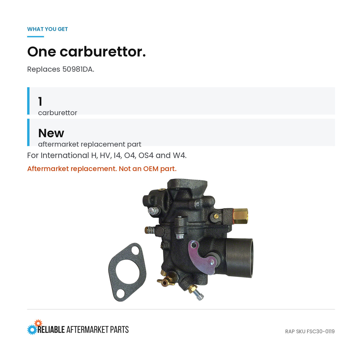 Carburetor Fits International Replaces 45108DB
