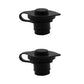 2 Pack- Heavy Duty Vent Caps, Black w/ Retaining Lip for Gas Diesel Fuel Can Jug