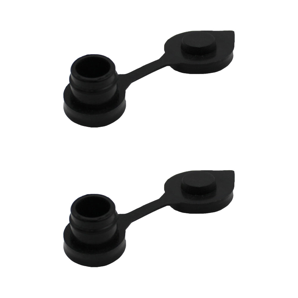 2 Pack- Heavy Duty Vent Caps, Black w/ Retaining Lip for Gas Diesel Fuel Can Jug