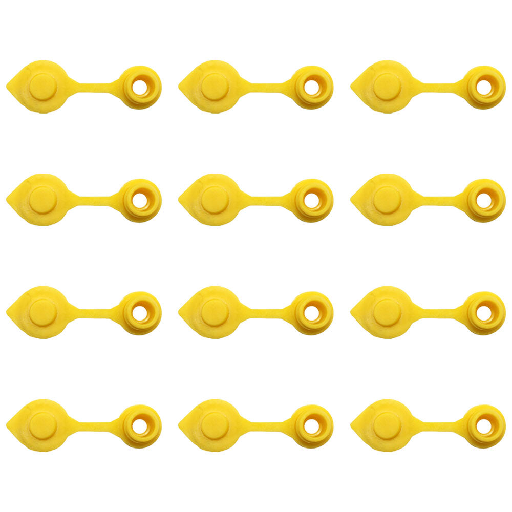 Set of Twelve (12) Yellow Vent Caps For Gas Diesel Fuel Kerosene Water Jugs Cans