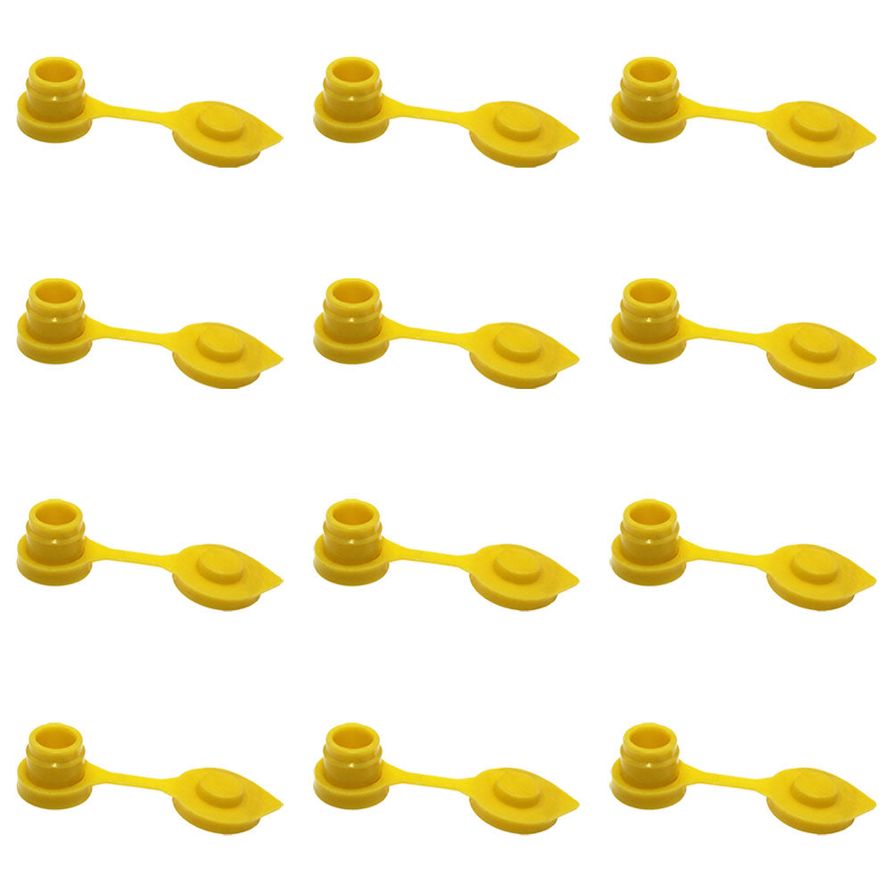 Twelve Gas Can Vent Cap Set w/ Retaining Lip for Eagle Chilton Plastic Fuel Jugs