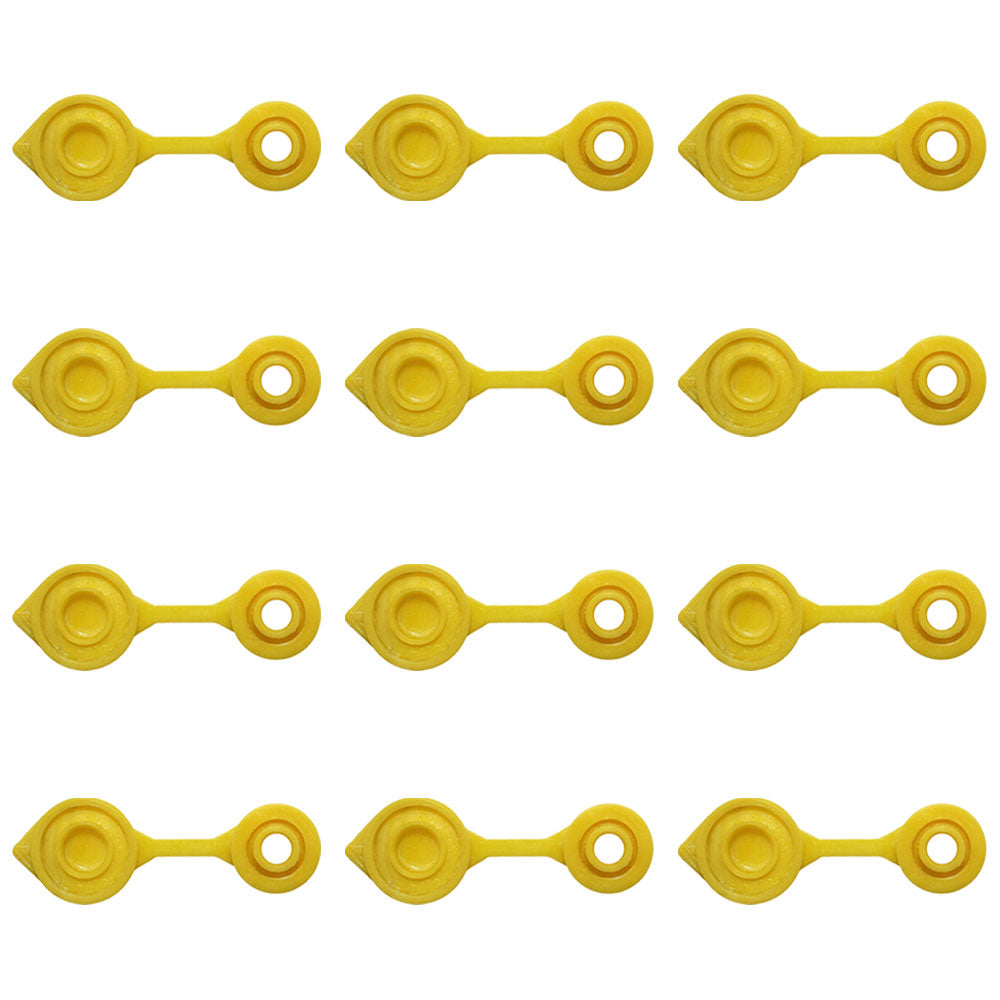 Twelve Gas Can Vent Cap Set w/ Retaining Lip for Eagle Chilton Plastic Fuel Jugs