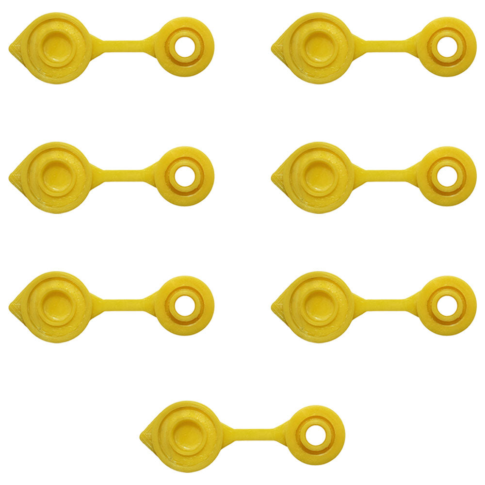 7-pk Yellow Vent Caps Gas Fuel Can Midwest Blitz Wedco Scepter HEAVY DUTY