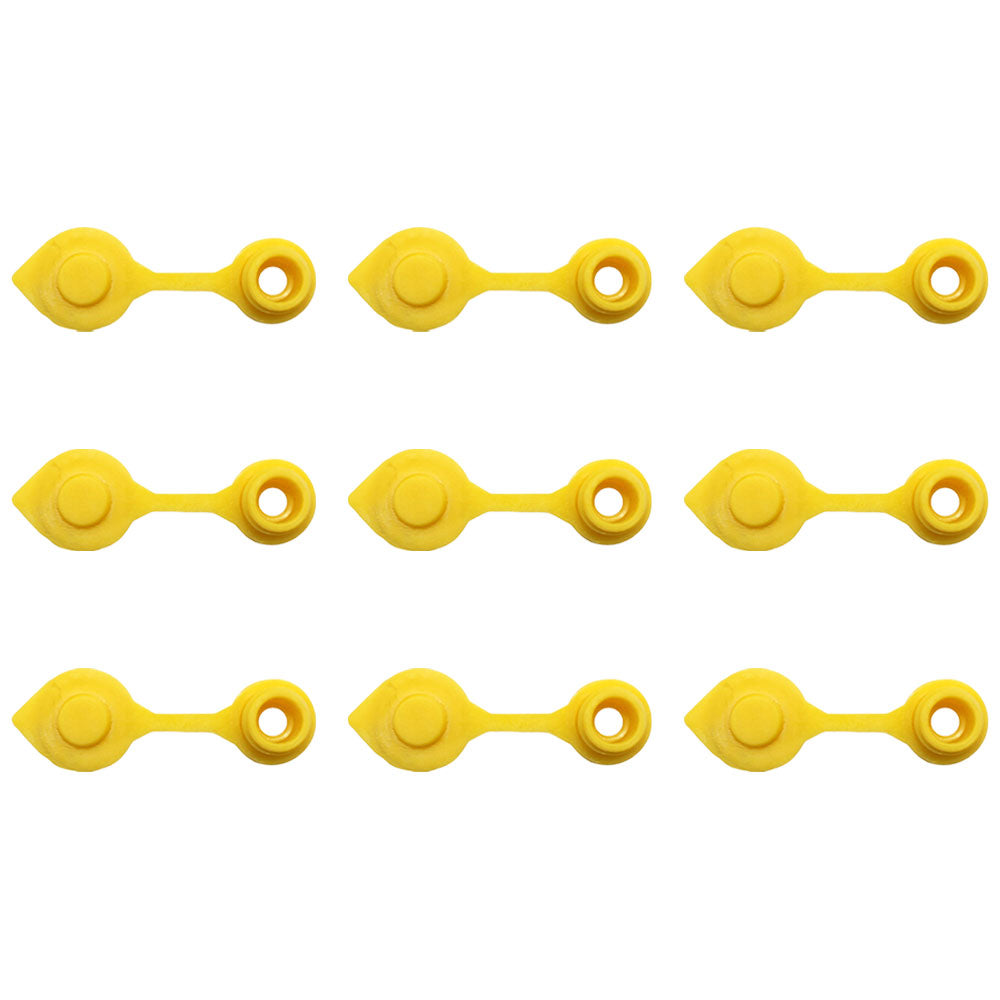 Set of Nine (9) New Aftermarket Replacement Yellow Vent Caps