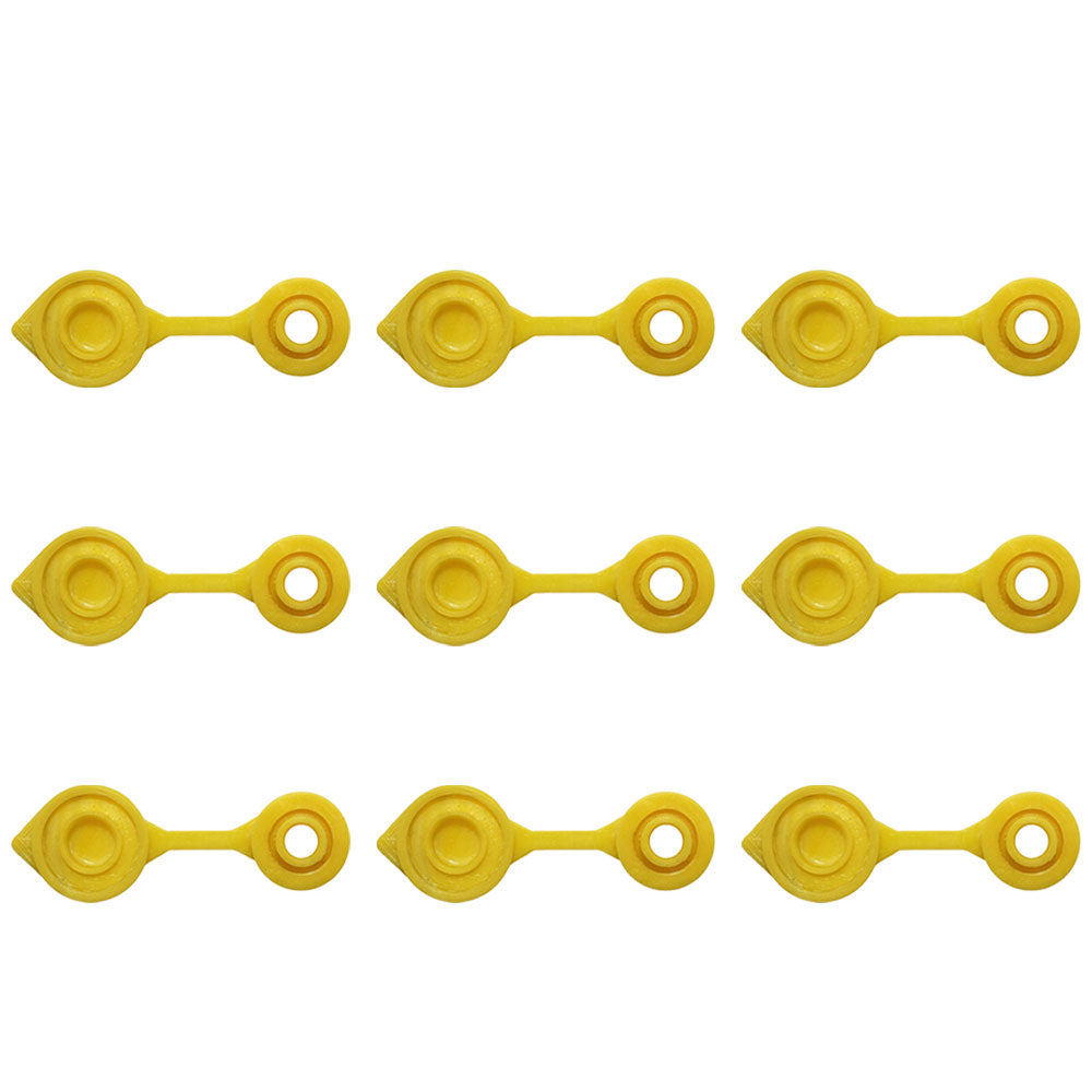 Set of Nine (9) New Aftermarket Replacement Yellow Vent Caps