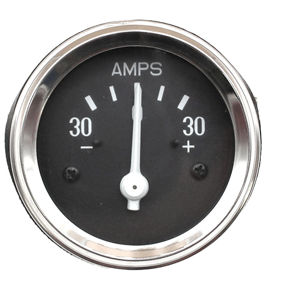 30 Amp Meter Ammeter Tractor Auto Equipment - Chrome Non Lighted
