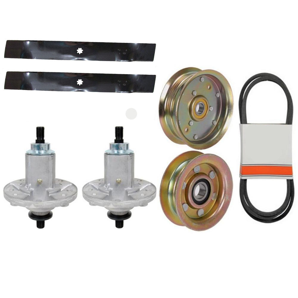 New 42" Deck Rebuild Kit Fits John Deere 100 Series Blades-Spindles-Idlers-Belt