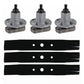 3 Blades 3 Spindles Set 48 Deck Fits John Deere L130 L120 Mowers GY20785 GX20250