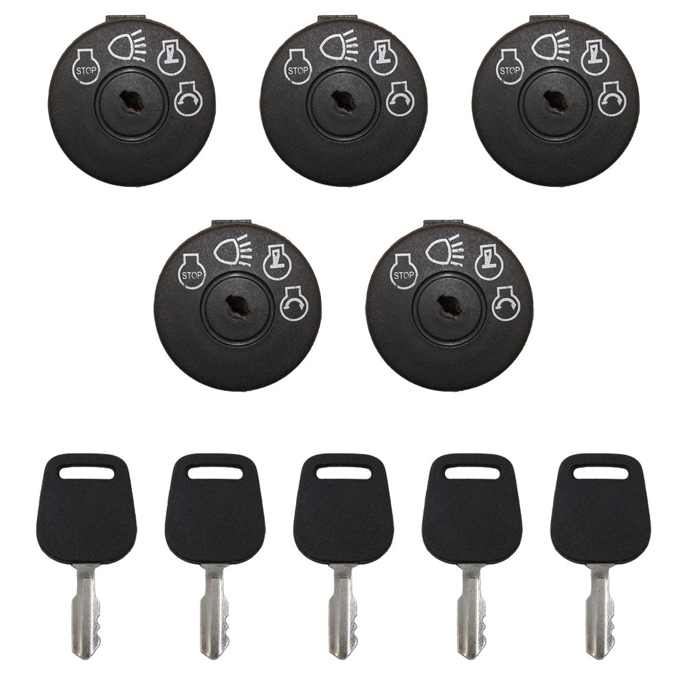 Qty 5: Ignition Switches with Keys Fits John Deere Replaces AM123426