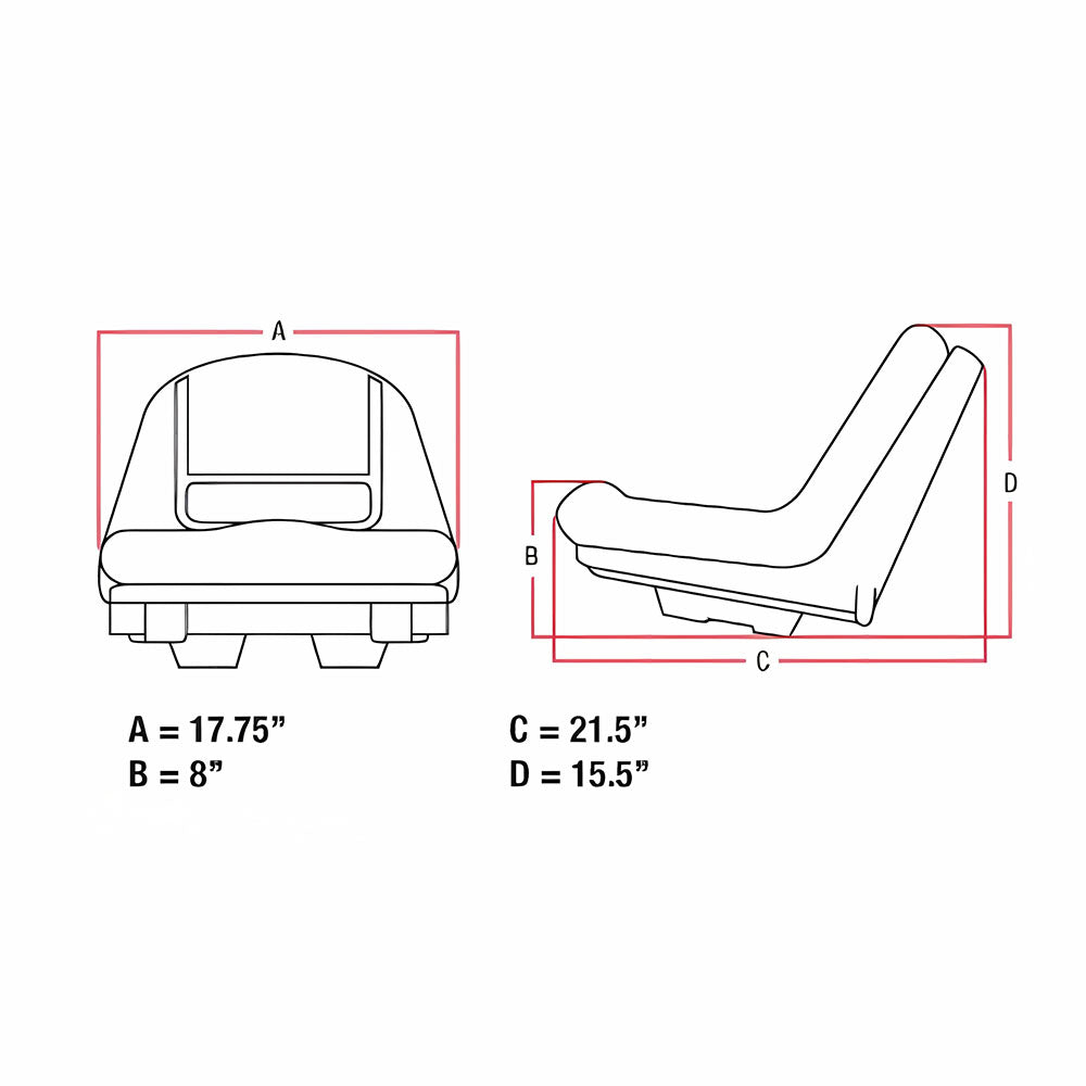 Fits John Deere AUC11476 High Back Yellow Seat 135 145 L 100 120 130 LA 110 120