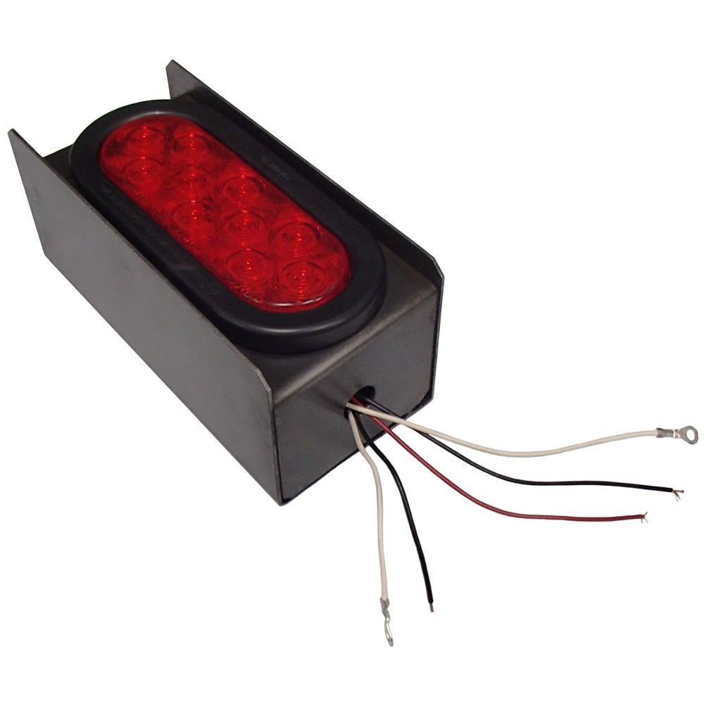 (1) 2" Amber Round & 6" Red Oval Tail Light Steel Box Set