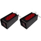 Two (2) 2" Red Round & 6" Red Oval Tail Light Steel Box Set