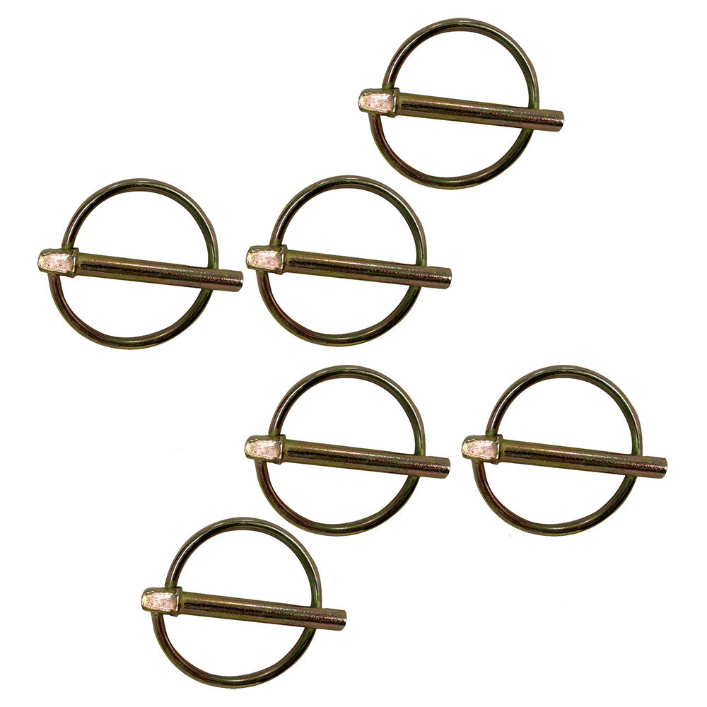 SET OF 6- Farm Tractor Implement Lynch Pin Clips 1/4" x 1-3/8" Universal