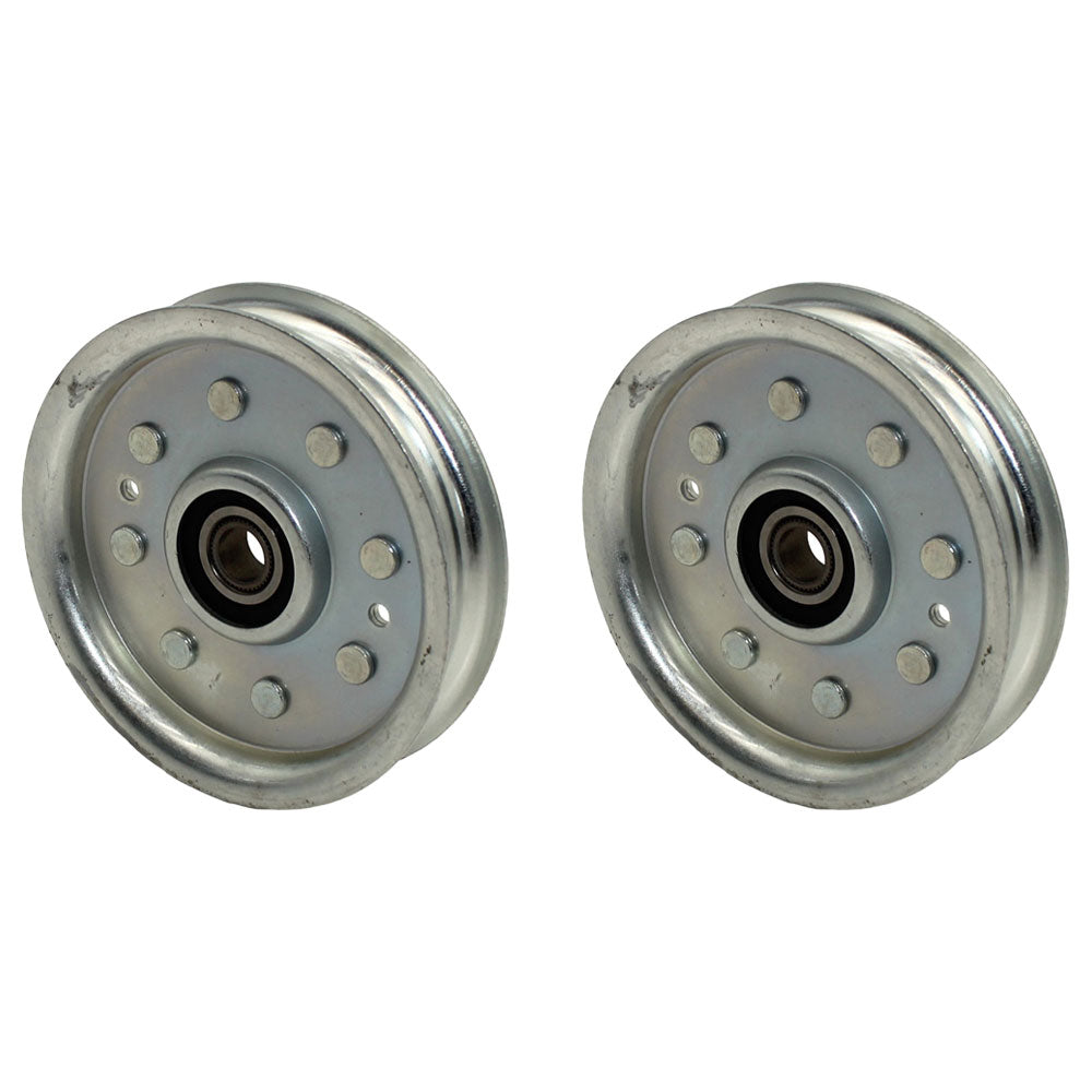 Qty 2: Flat Idler Pulley Fits John Deere Replaces AM107468