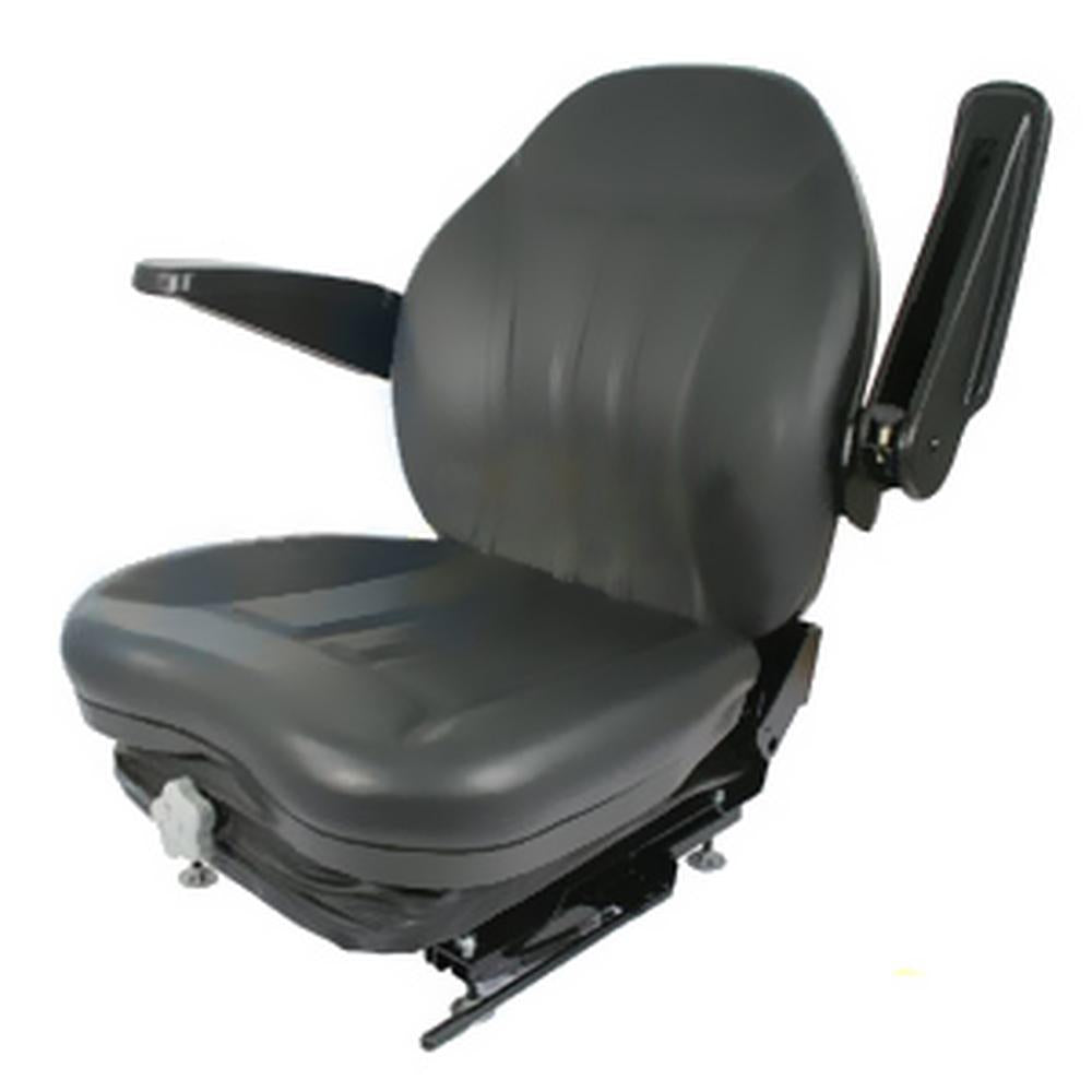 HIS360 Industrial High Back Seat w/ Suspension, Slide Tracks & Arm Rests