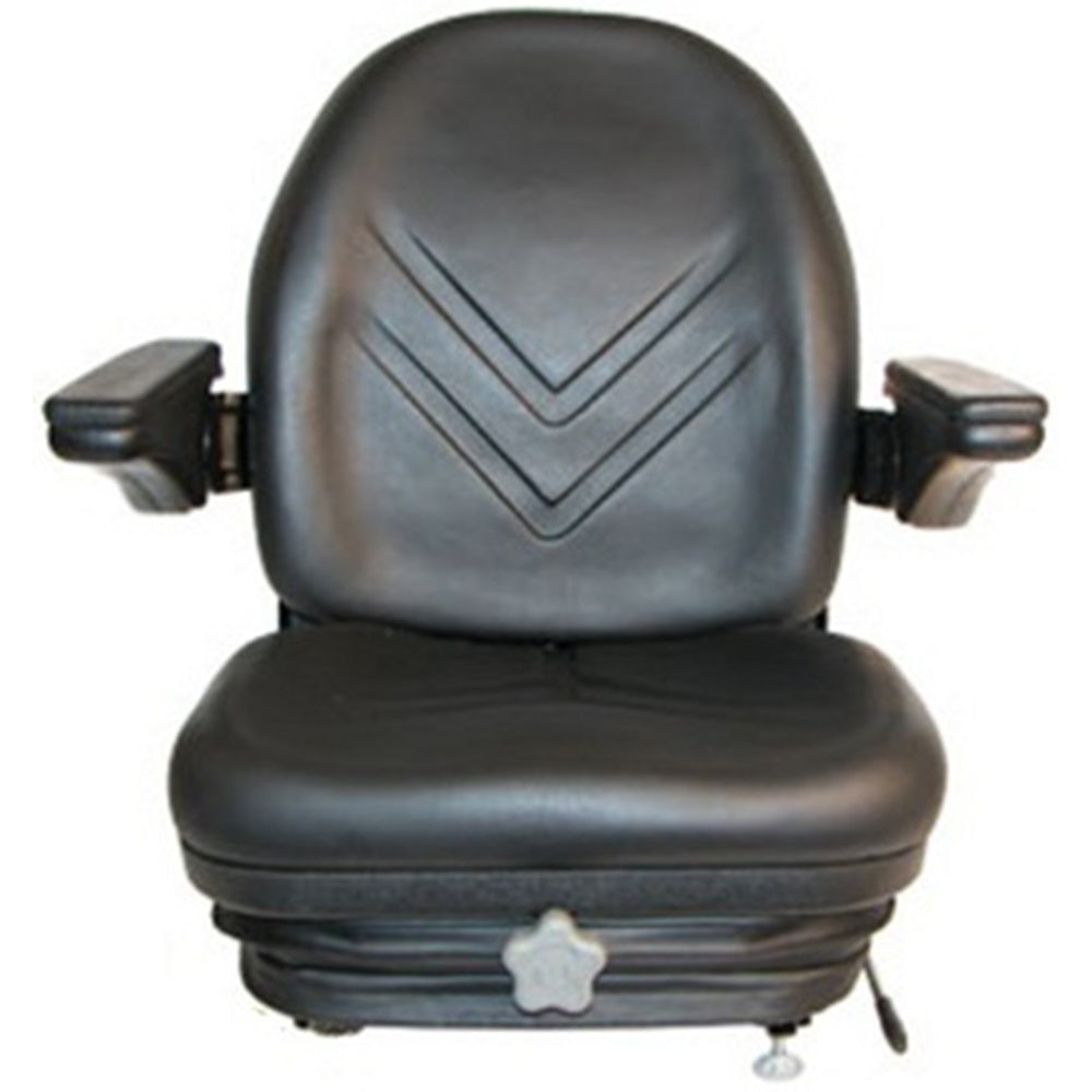 HIS360 Industrial High Back Seat w/ Suspension, Slide Tracks & Arm Rests