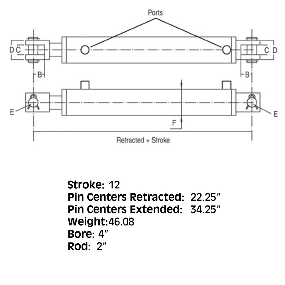 HCW-4012 2500 & 3000 PSI Double Acting Cylinder For Hercules Models
